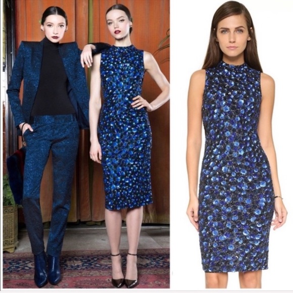 Alice + Olivia “Ivana” Blue Sequin & Beaded Midi Dress Size 4 - Picture 11 of 13